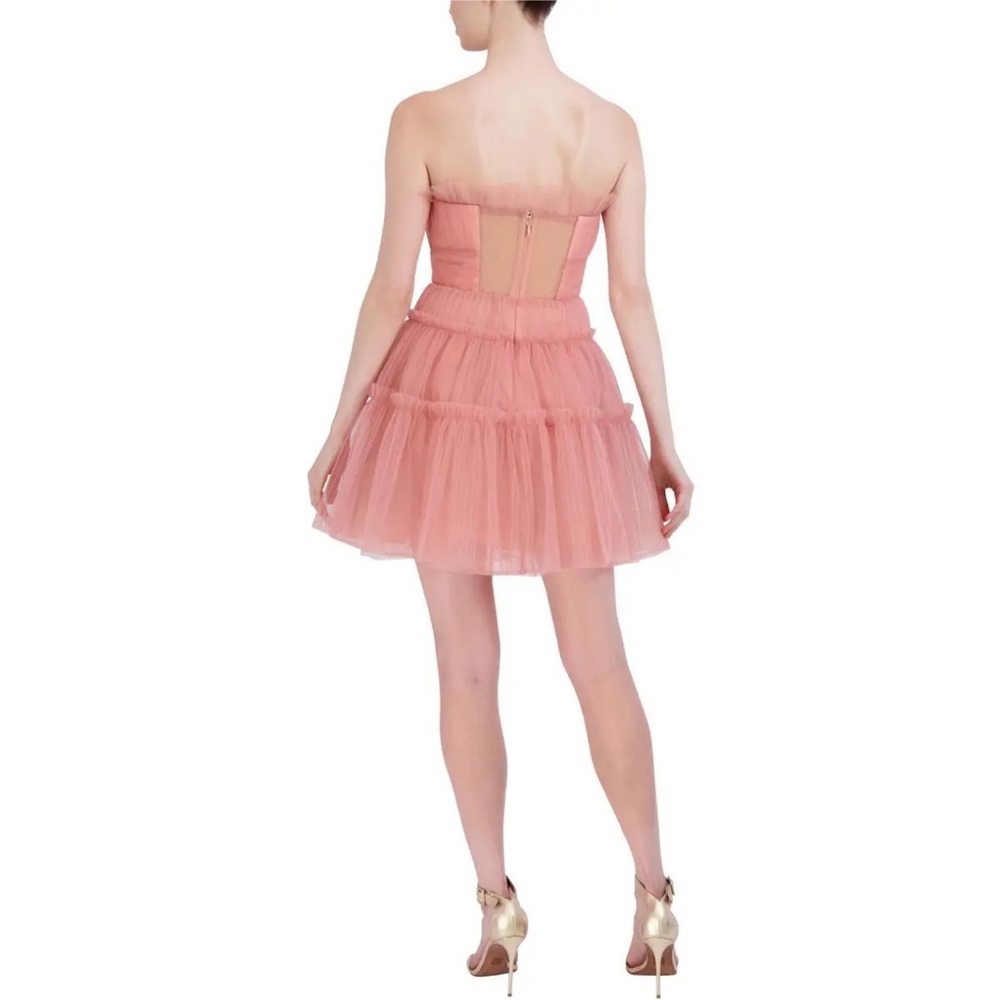 BCBGMAXAZRIA Seneca Strapless Tulle Mini Dress Mellow Rose 6 - Picture 2 of 2